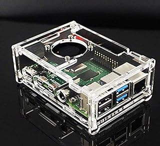 Raspberry pi 4 case Model B Acrylic case with Fan + heatsink Included