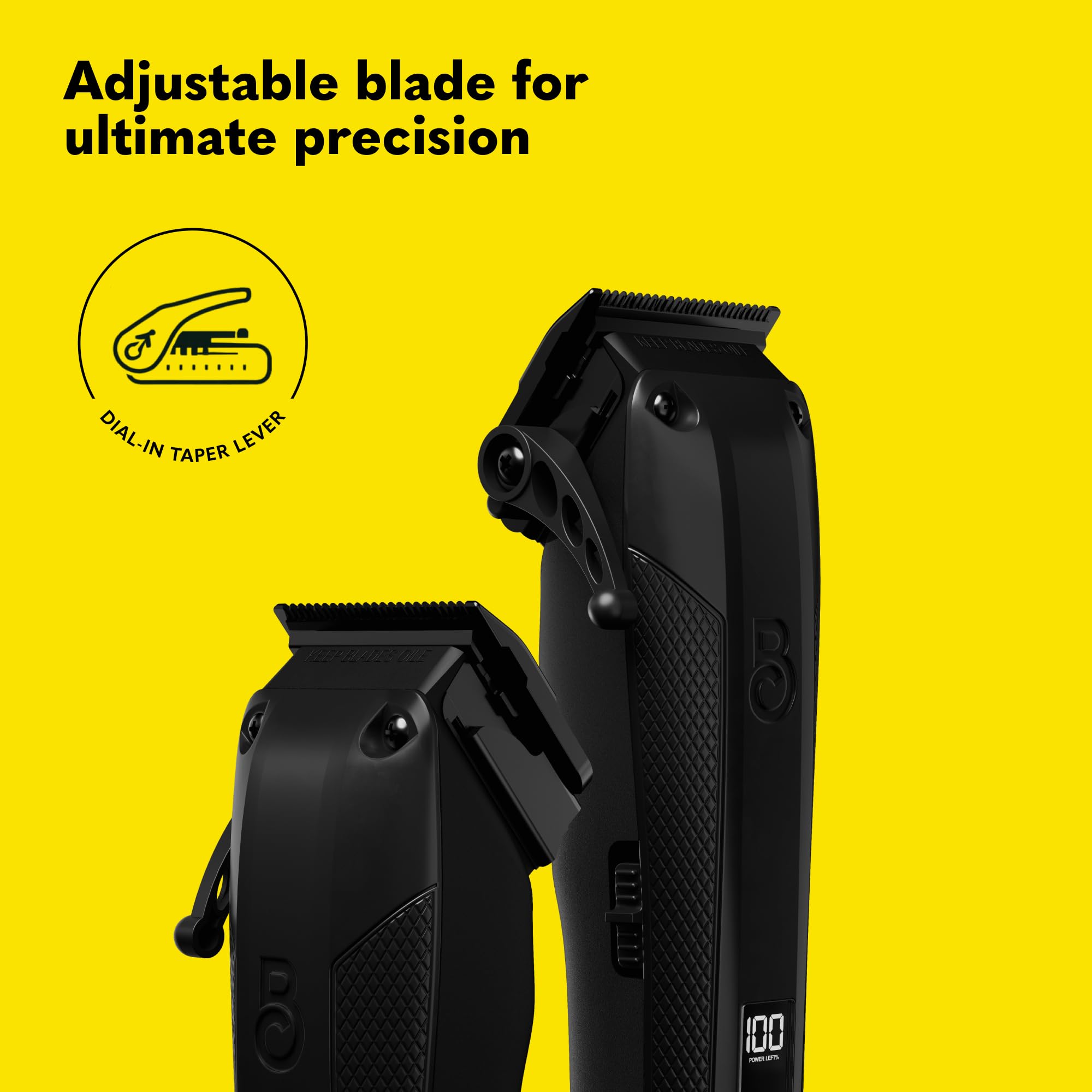 The Beard Club Pro - Regolabarba da uomo, professionale, per barbieri, elettrico, senza fili, ricaricabile, ad alta potenza, 13.000 giri/min, 10 guide, leva conica, lame diamantate in carbonio