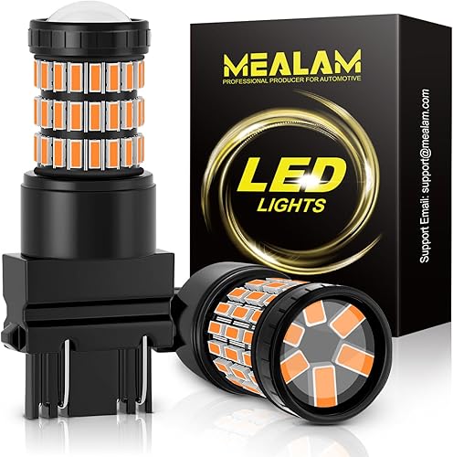 Bombillas LED 3156 3157 3057 4157 T25 amarillo ámbar, 60 chips SMD súper brillantes para coche camión, luz de marcha atrás, luz trasera de señal de