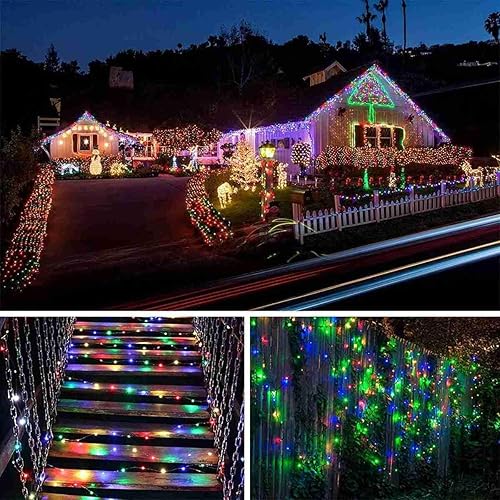 Miniatura 6 de Guirnalda de luces solares extralargas para exteriores, paquete de 2 unidades de 40 pies, 200 LED, alambre de cobre impermeable, 8 modos, luces de