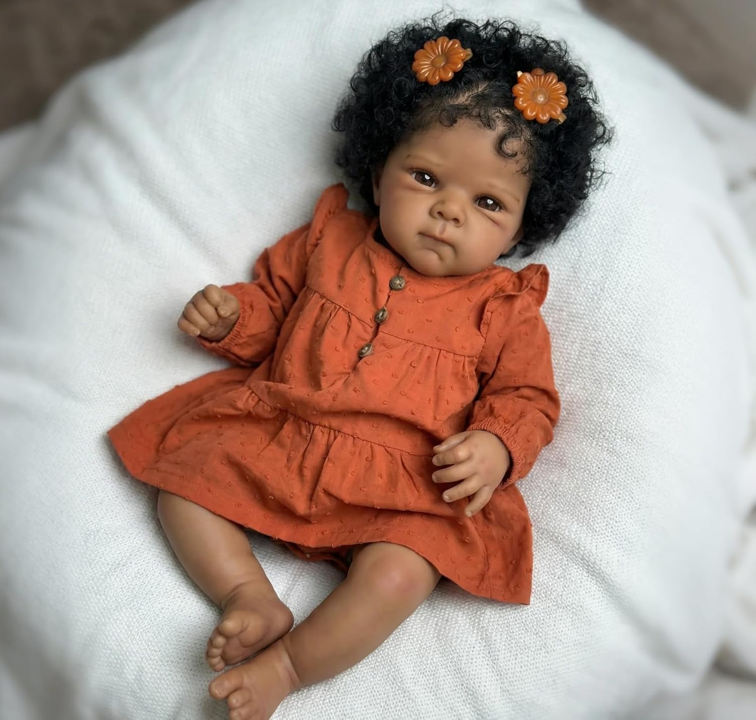 iCradle Lovely Real Look Reborn Baby Dolls 19 inch 48cm Silicone Vinyl Lifelike Baby Doll Realistic Newborn Doll Toy Gift for Ages 3+