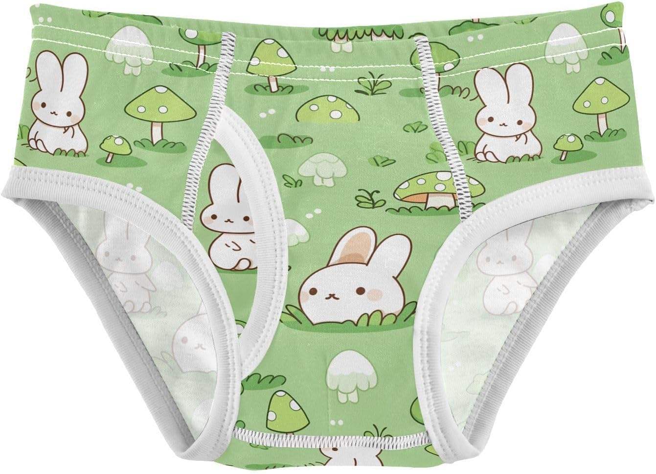 visesunny Rabbit Forest Boys Underwear Cotton Printed Toddler Soft Training Briefs Size 2T-8Y for Kids