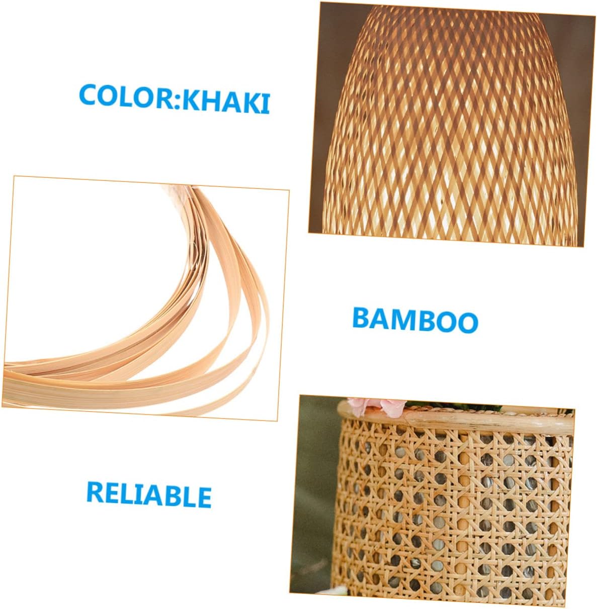 HOMSFOU 3 Rolls Woven Strips for DIY Crafting Flexible Weaving Material for Basket Making Repairing and Creative Projects Total Meters