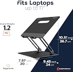 SHOPPINGALL Support pour ordinateur portable réglable et pliable, ergonomie et portable en aluminium Ordinateur portable et tablettes Riser pour bureau, convient à tous les ordinateurs portables et les carnets de notes et tablettes jusqu'à 17 1 cm - SA-LS3-Black