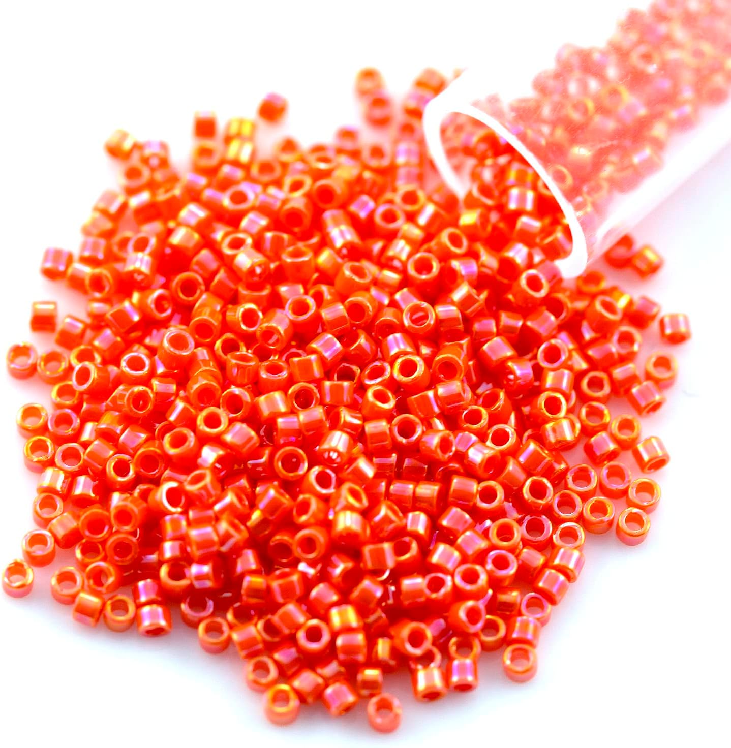 Miyuki Delica Seed Bead 11/0 Opaque Orange AB (18 Grams)