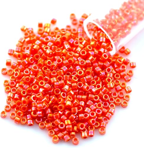 Miyuki Delica Seed Bead 110 Naranja opaco AB (0.63oz)