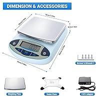 Vista 7 de FOUR E'S SCIENTIFIC Escala de laboratorio 5000gx0.0.04 oz Escala de equilibrio analítico de laboratorio de alta precisión Escala de ciencia