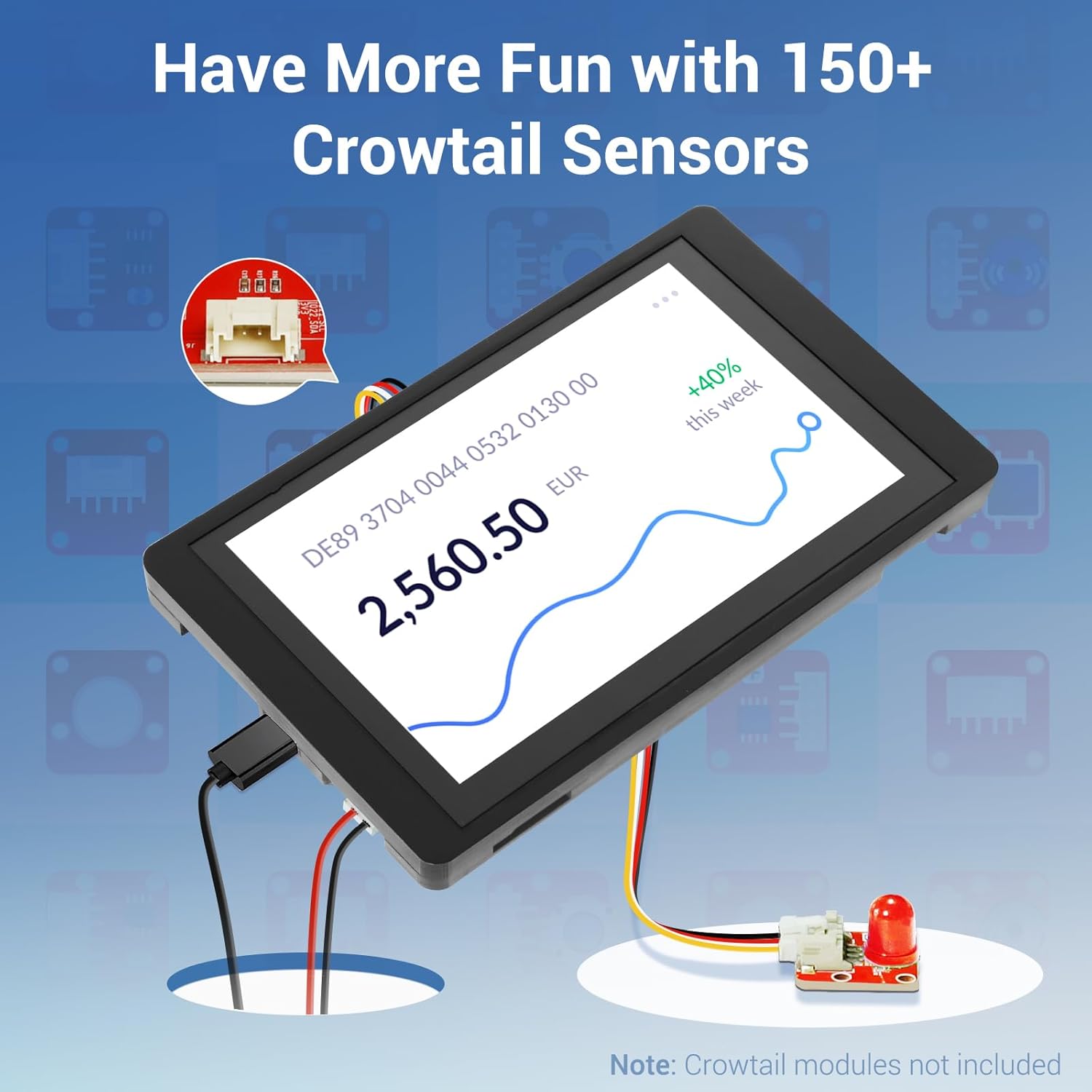ELECROW ESP32 Display 800×480, 5 Inch HMI Basic ESP32 RGB TFT LCD Touch Screen, 32-Bit LX6 Dual-Core Processor, Up to 240MHz, Compatible with Arduino, LVGL, PlatformIO, MicroPython