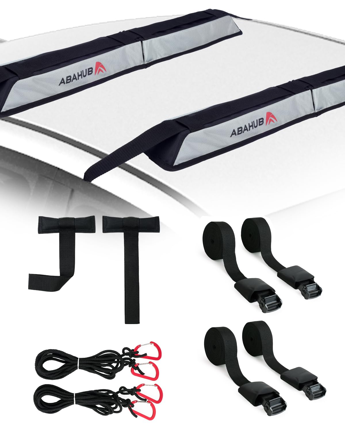 Abahub Kayak Roof Rack Soft Roof Rack Pads for Car Kayak Surfboard