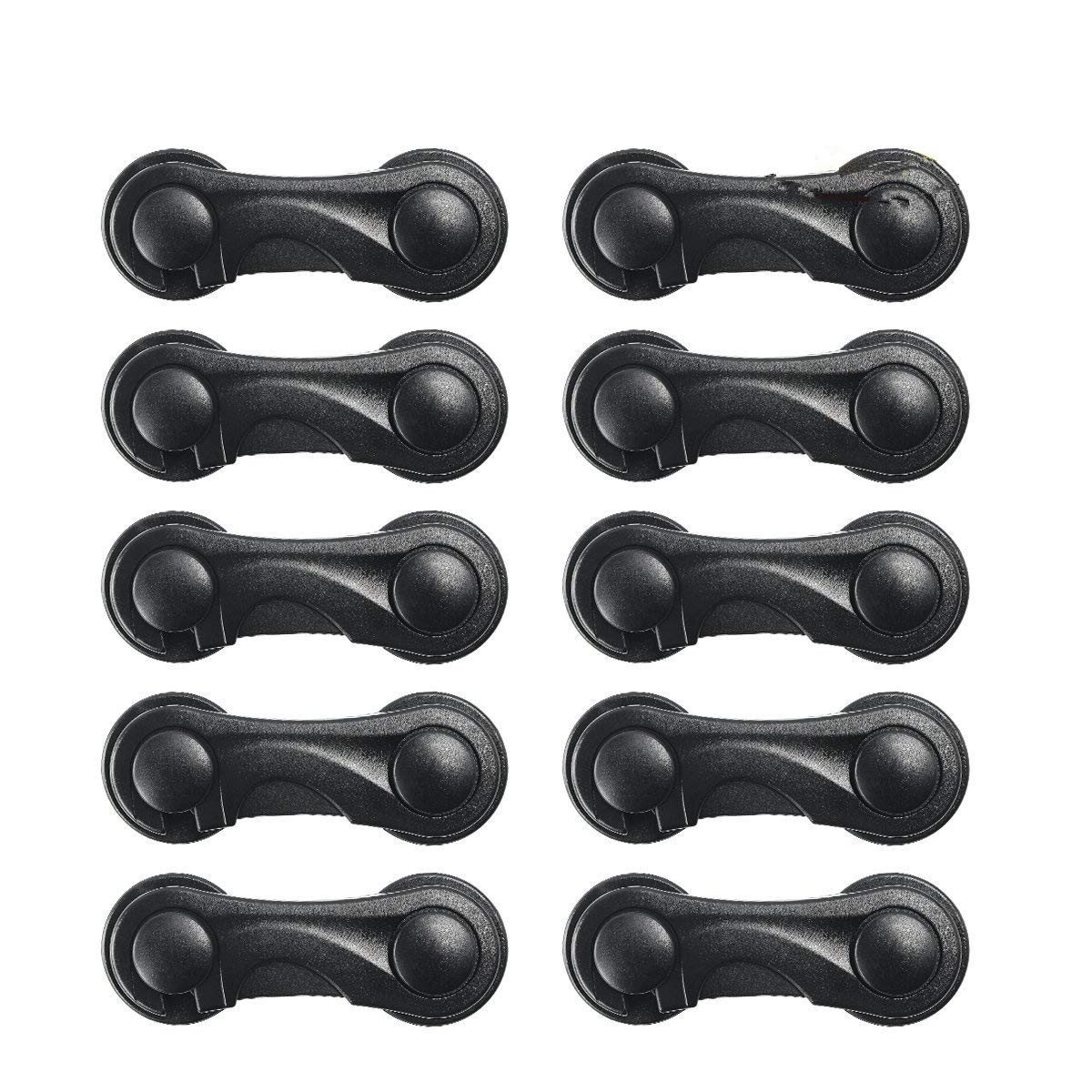 Sécurité Placard Enfant 10 Pièces, Protection Bébé Porte Placard Fenêtre Réfrigérateur Tiroir, Adhésif Fort Sans Perçage, Durable Meubles Cuisine Noir