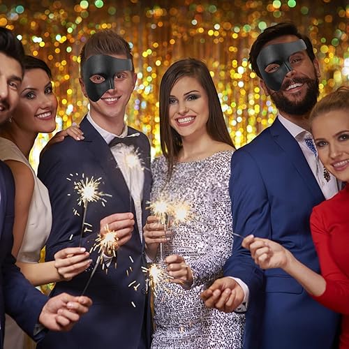 Miniatura 7 de HyperFun Máscara de mascarada para hombre, fantasma de la ópera, máscara veneciana de cuero suave, para fiestas temáticas