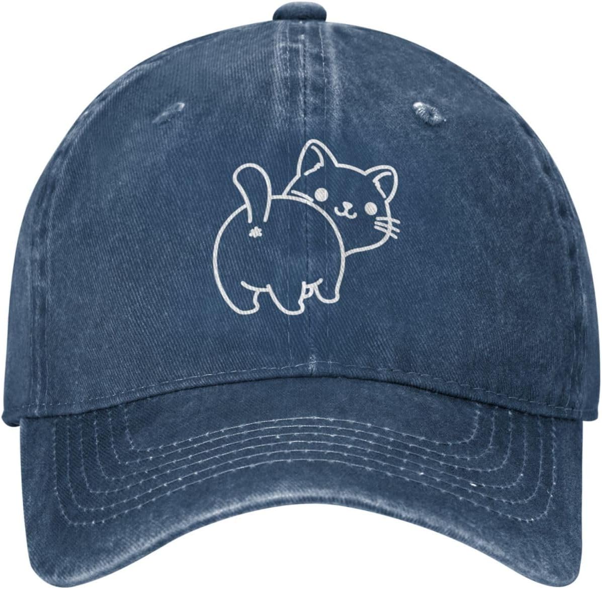 Women's Cute Cat Hat for Cat Lover, Vintage Distressed Adjustable Washed Baseball Cap for Men Women - Image 9
