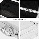 Silver Aluminum Tool Box with Lock - Portable Metal Storage Box - Lightweight Carrying Case Silver Aluminum Case with Foam for Crafts Car Tools
