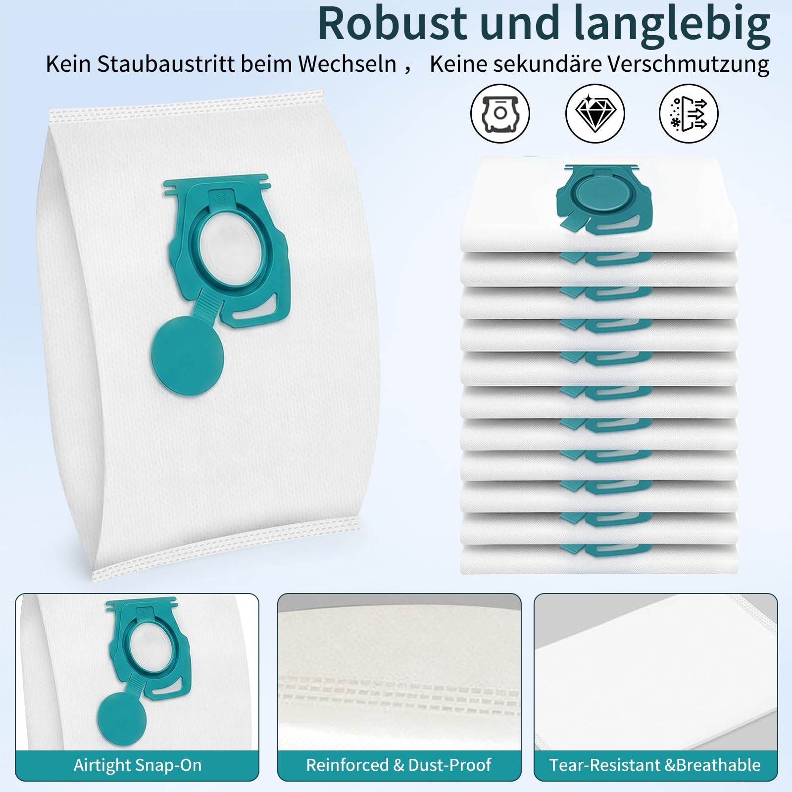 20 Stück Zubehör Staubsaugerbeutel für Miele TU Guard L1 Saugroboter