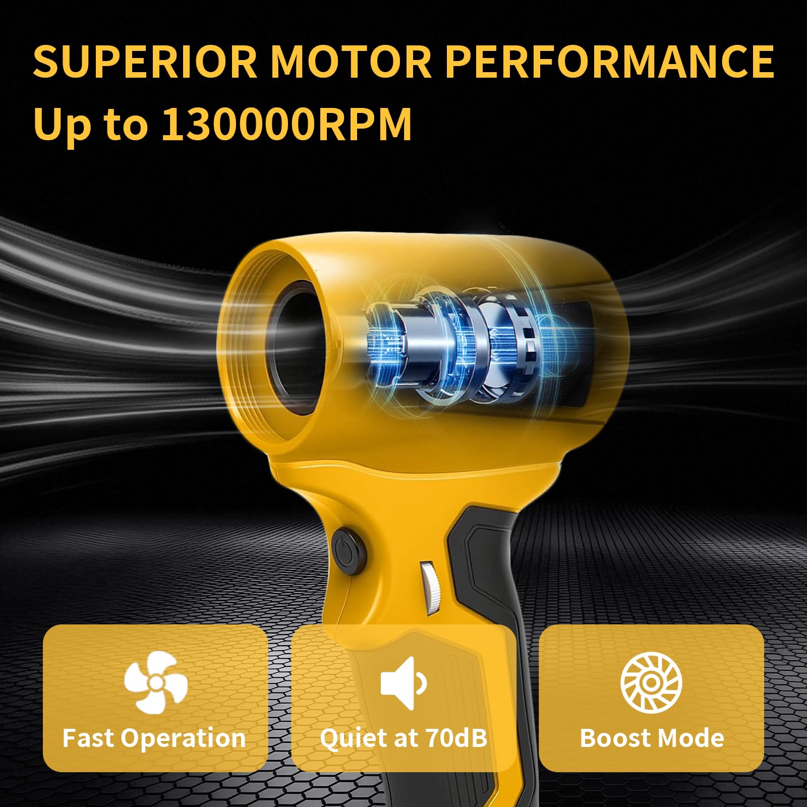 Soplador de hojas con batería para Dewalt 18 V MAX20 V Inalámbrico Turbina Soplador de polvo portátil para coche, soplador eléctrico pequeño para soplar hojas, nieve, polvo (sin batería)