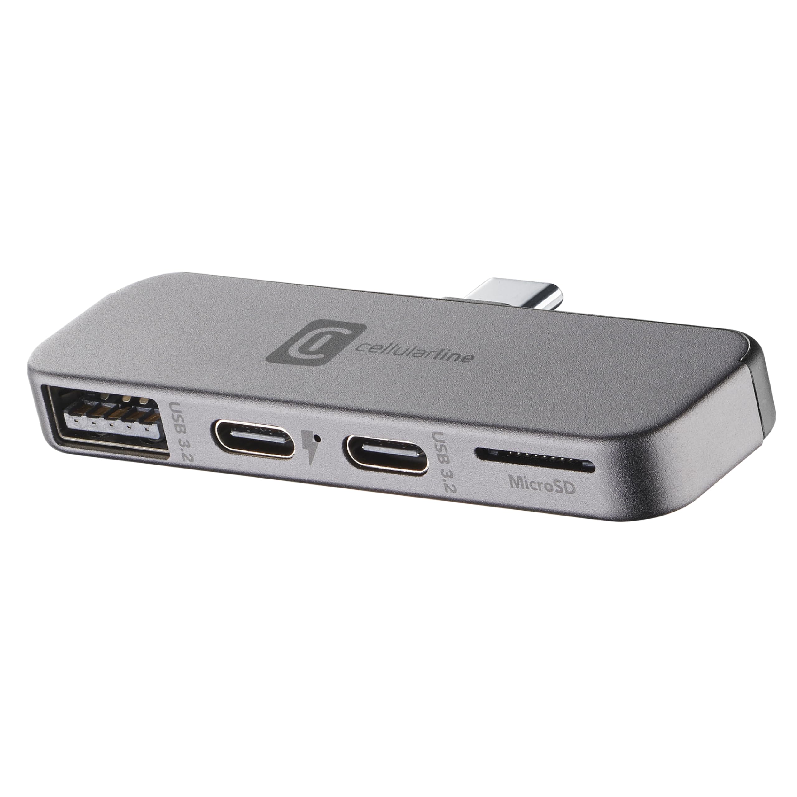 Cellularline SMARTPHONE HUB - USB-C Adapter 4 Ports, Compatible with Smartphones and Tablets, Plug & Play, Compact Design