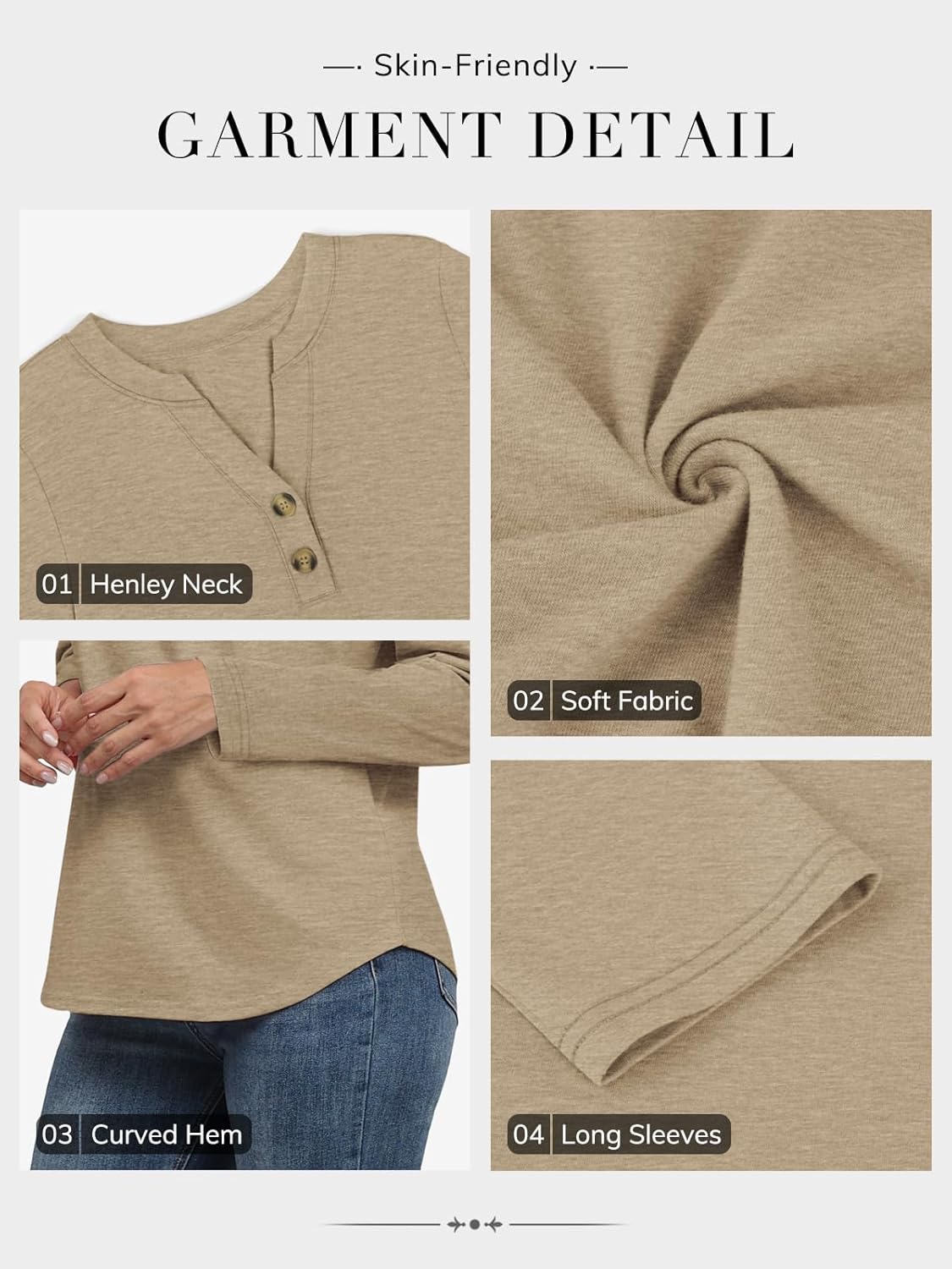 ATHMILE Long Sleeve Shirts for Women 2026 Fall Outfits Henley Dressy Casual Tops Trendy Blouses Cute T-Shirts Fashion Clothes - Image 5