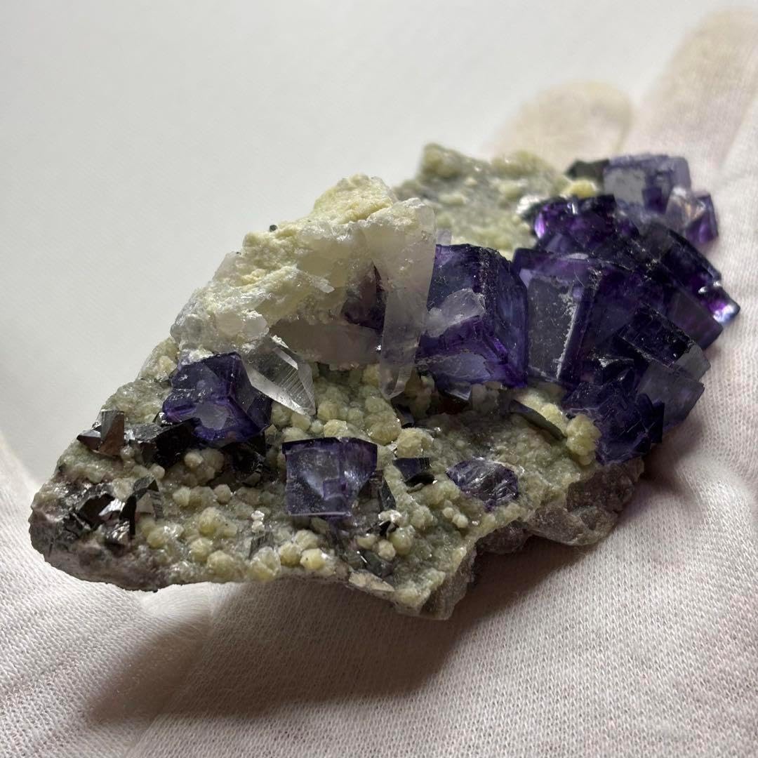 ヤオガンシャン産 フローライト クラスター 鉱物標本 セット フローライト 原石 クラスター 鉱物標本 A 鉱物標本】蛍石/フロー