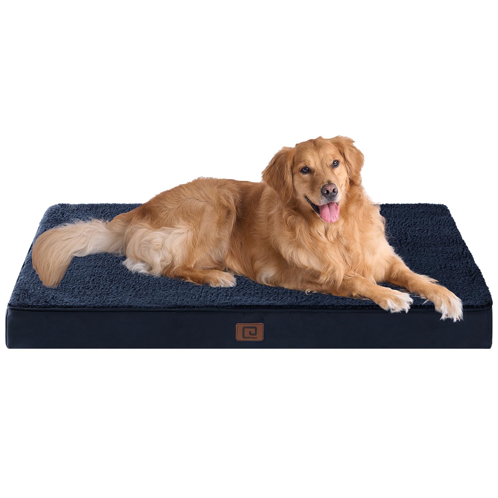 EHEYCIGA Cuccia Cane Interno Taglia Grande XL, (112L x 81W cm) Ortopedica Cuscino per Cani, Cuscino Cane Sfoderabile e Lavabile, Ortopedico Lettino per Cani, Orthopedic Dog Bed, Blu Navy