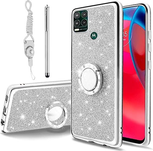 Funda protectora para Moto G Stylus 5G para mujer, Motorola G Stylus 5G, con purpurina, cristal, mariposa, corazón, floral, delgada, de lujo, con