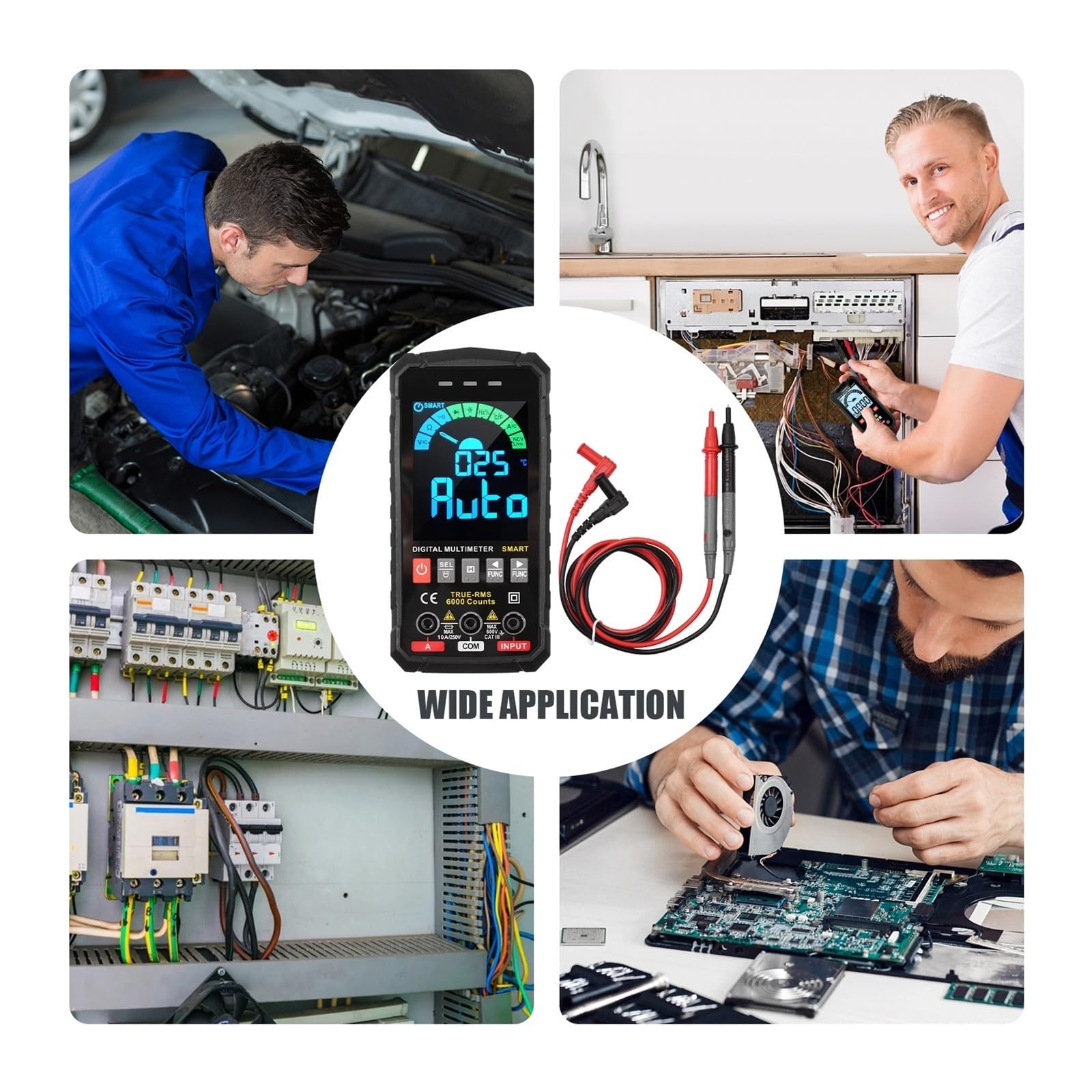 Multimetr Cyfrowy Profesjonalny AC DC TRMS Napięcie Prądu Ohm 60mF Miernik Elektryka Tester Szybko Dokładnie Łatwy Odczyt(126B)