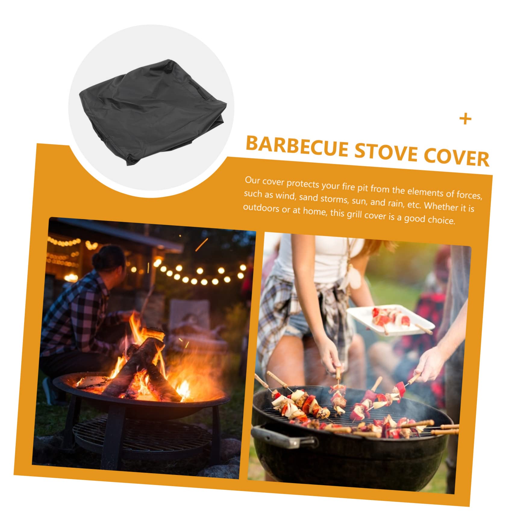 Mikikit Funda para Estufa de Barbacoa Diseño de Cordón Cubierta para Fogatas de Jardín Funda Protectora para Horno de Barbacoa para Uso al Aire