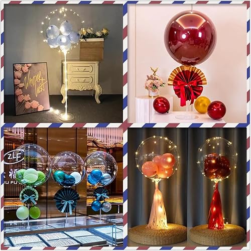 Aooedomi 12 Set 30 Inch Balloon Stand Kit For Table Top With Bases And Cups Table Desktop Balloon Holder，Balloon Sticks Centerpieces Holder For Balloon Banquet For Adults/Kids Party Decoration #TOP6