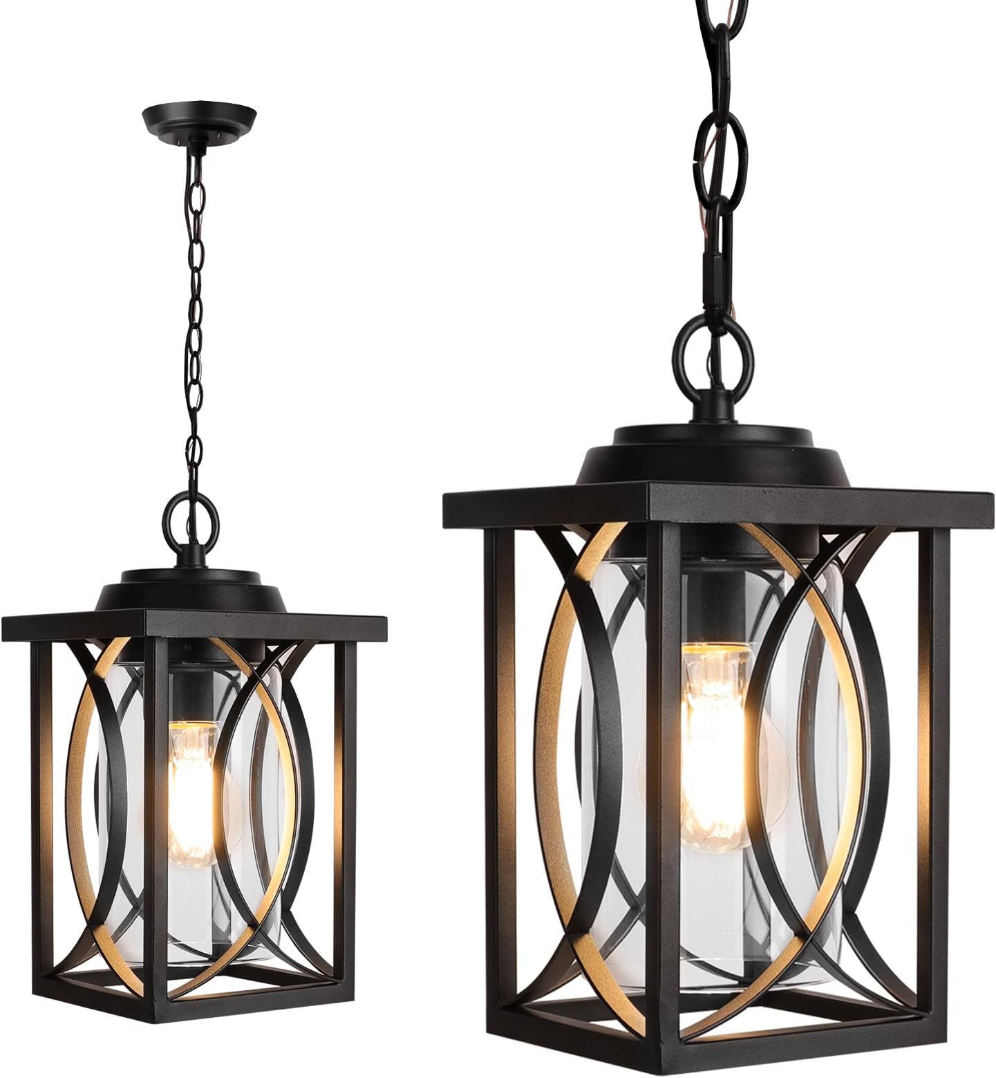 ALLGOT Outdoor Pendant Light, Exterior Pendant Hanging Lantern, Large