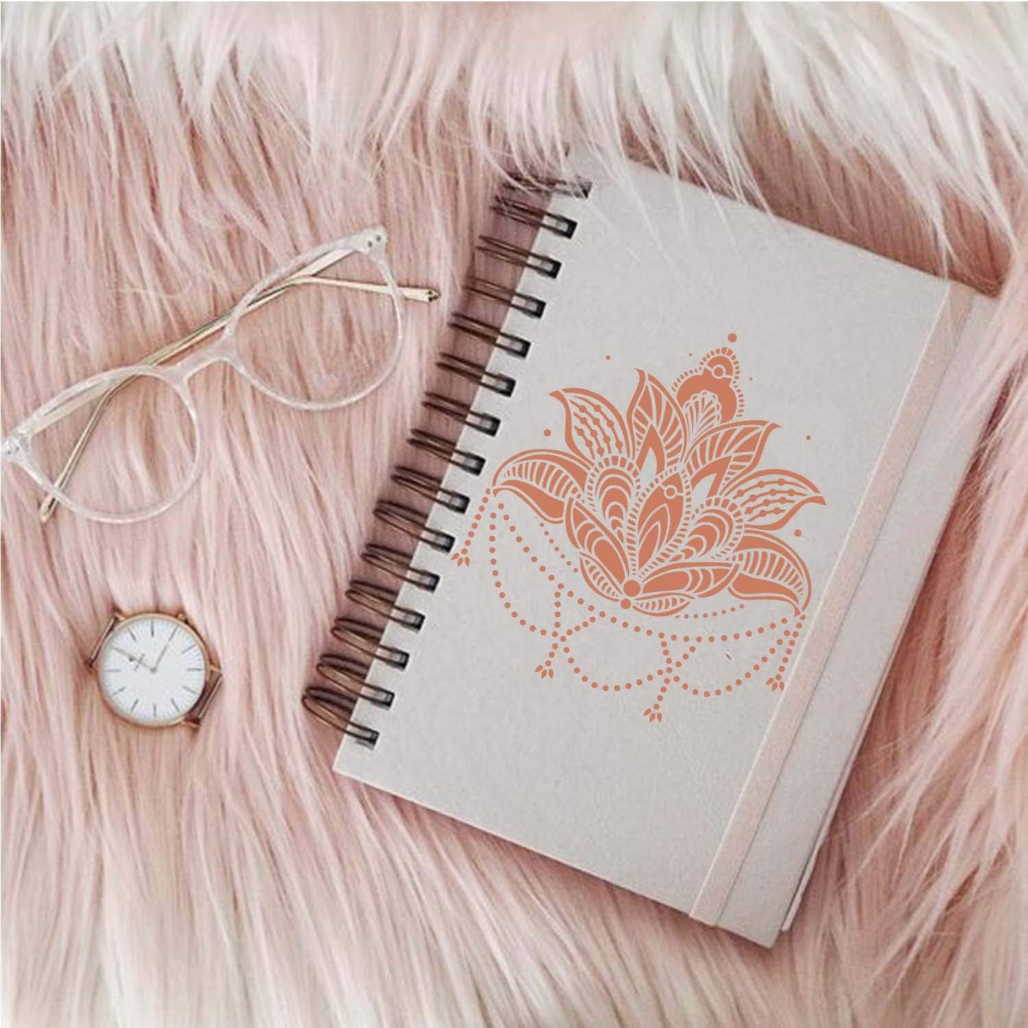 CrafTreat Reusable Lotus Flower Stencil for Painting on Wood, Lotus Accent, 6X6 Inches, Sacred Lotus Stencil for Crafting - Image 3