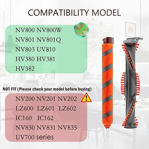 Miniatura 5 de Coodss Kit de cepillo de rodillo de repuesto compatible con Shark NV800, NV800W, NV801, NV801Q, NV803, UV810, HV380, HV381, HV382, HV384 aspiradora