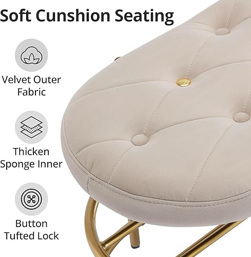 Miniatura 3 de TRIPLE TREE Banco otomano de almacenamiento de 45.5 pulgadas con asiento de 250 libras, banco de almacenamiento tapizado de tela de peluche,