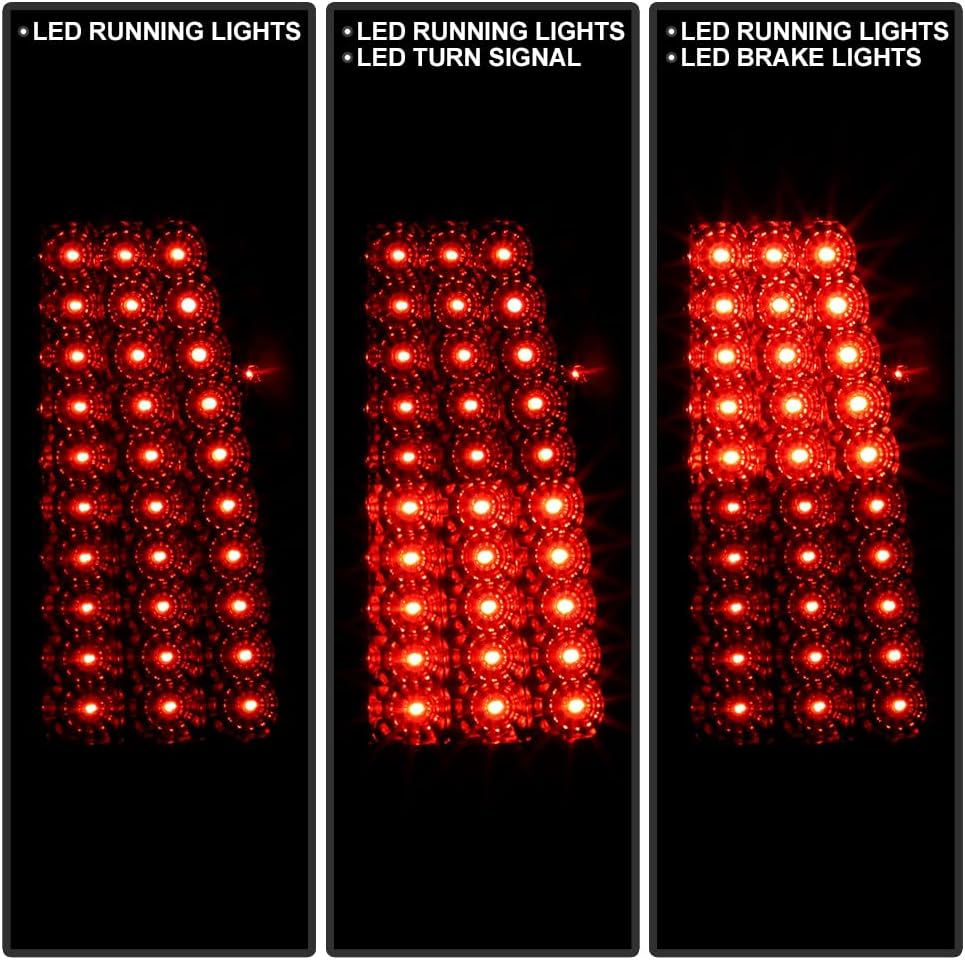 ACANII - For 2003-2006 Chevy Silverado 1500 2500 3500 Smoked Lens LED Tail Lights Brake Stop Lamps Pair Set Left+Right