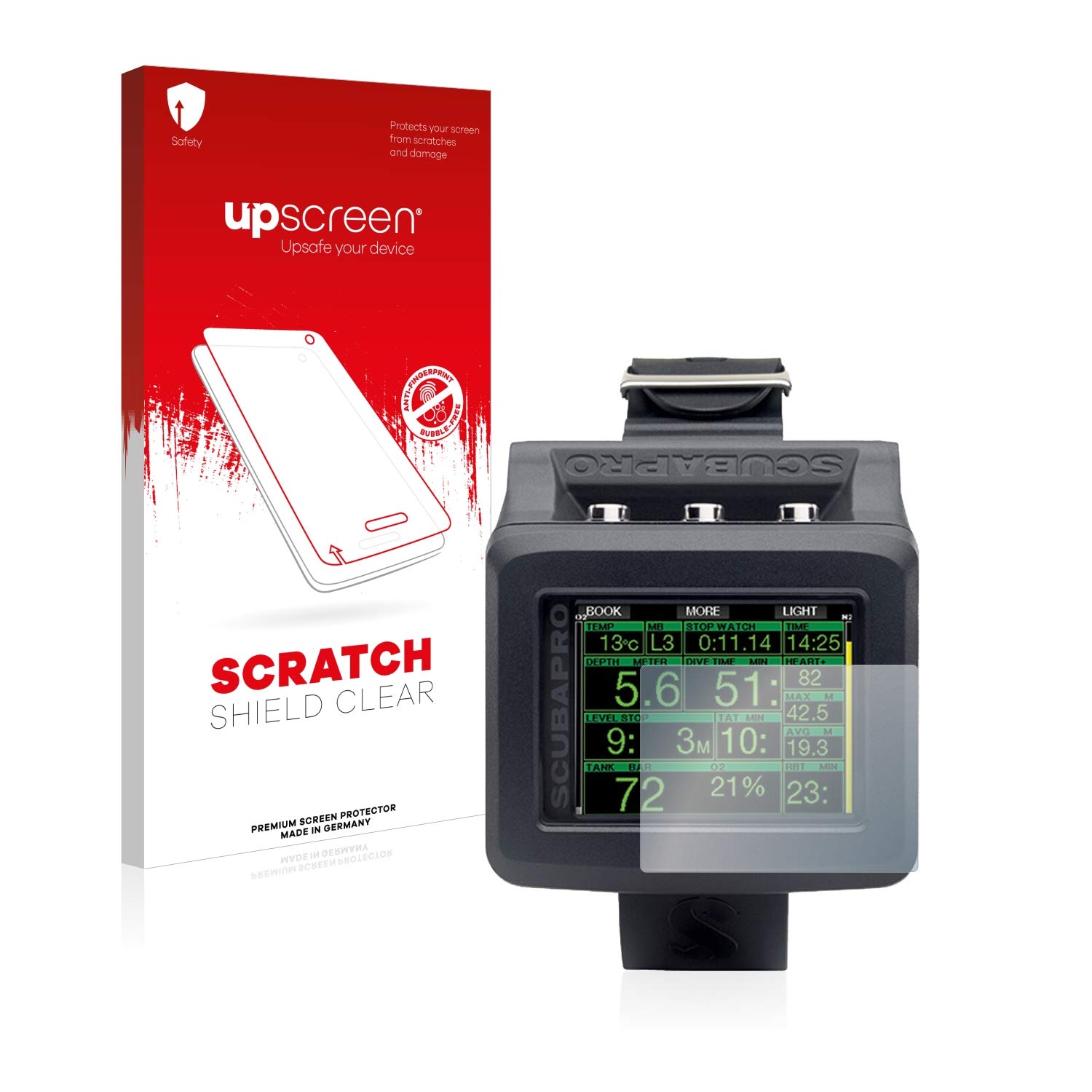 upscreen Scratch Shield Screen Protector compatible with Uwatec Galileo G2 - HD-Clear, Anti-Fingerprint