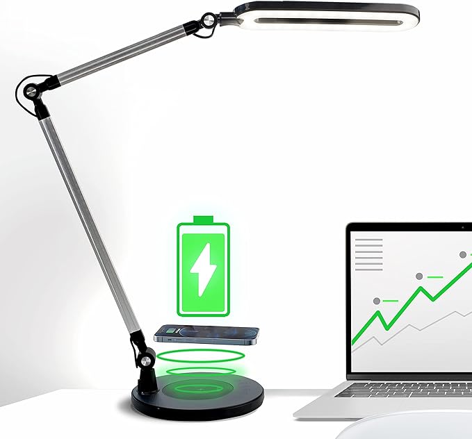 [2in1] OTUS LED Desk Lamp for Home Office with Wireless Charger