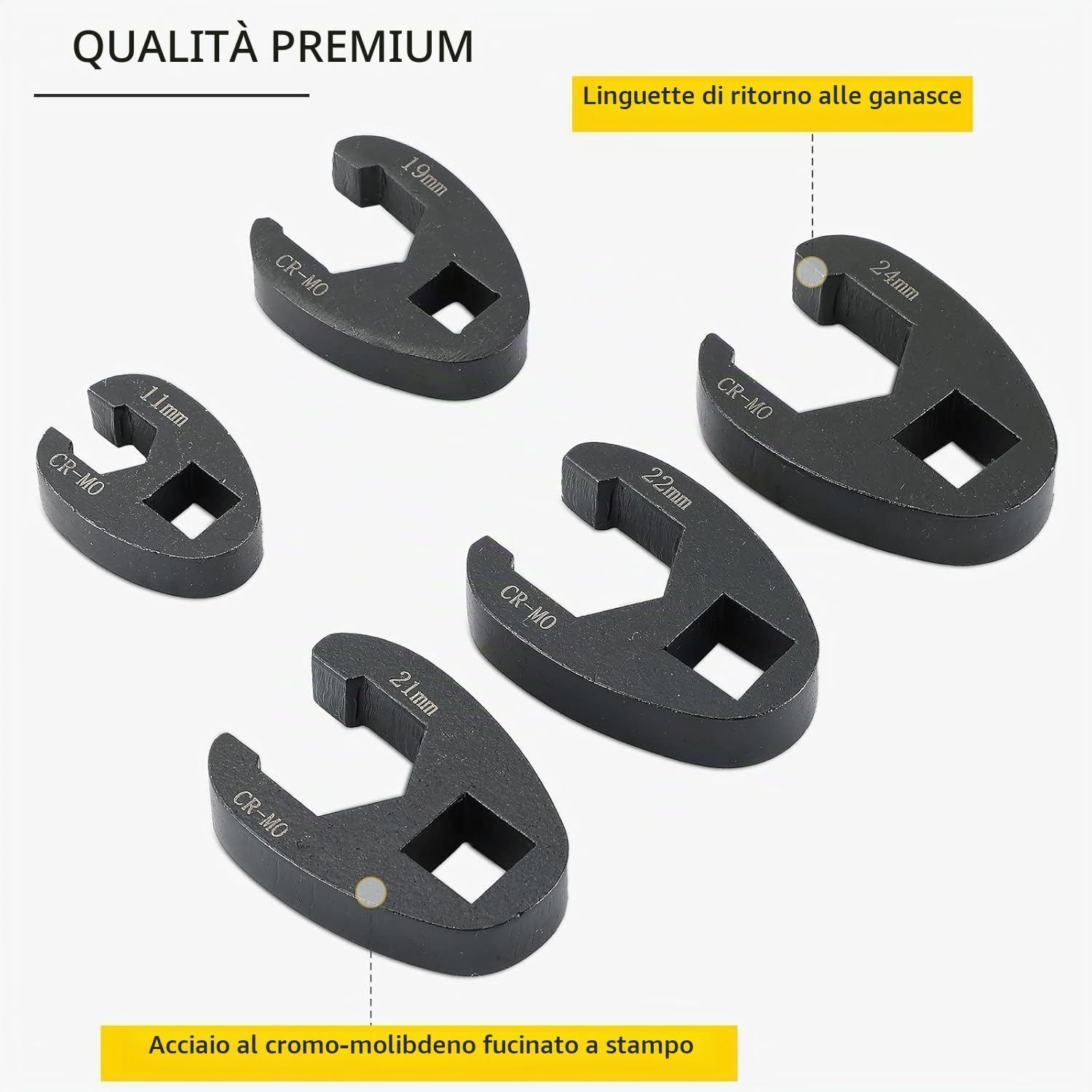 19 Pezzi Chiave Zampa Set,Chiave a Piede di Porco 8-32 mm,con Cassetta Degli Attrezzi, set di Chiavi per Veicoli per Manutenzione