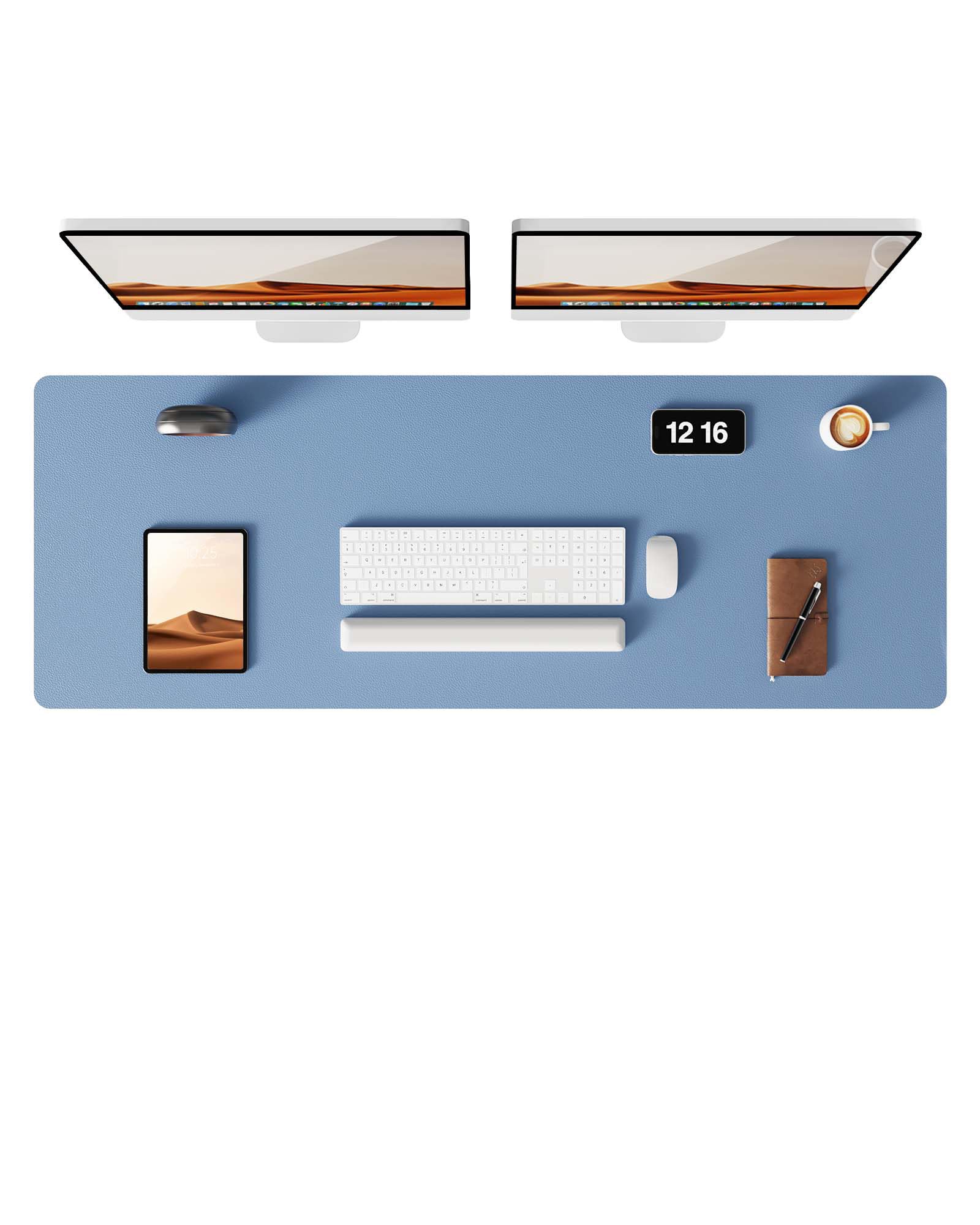 YSAGi Leather Desk Pad Protector, Office Desk Mat, Large Mouse Pad, Non-Slip PU Leather Desk Blotter, Laptop Desk Pad, Waterproof Desk Writing Pad for Office and Home (Blue, 47" x 17")