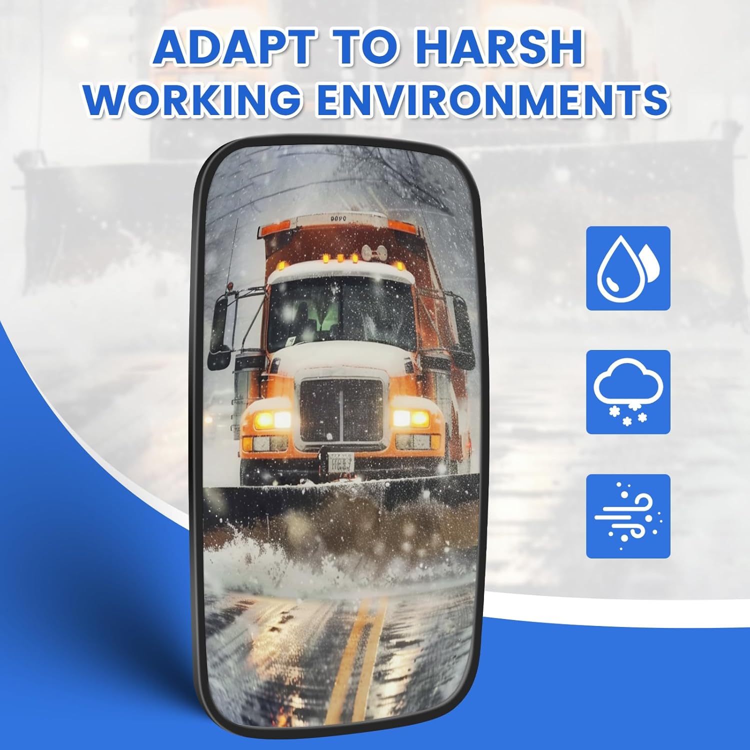 Truck Side Mirrors Adjustable Wide Angle Tractor Mirrors Convex Rearview Reversing Blind Spot Reduction for Forklift Excavator, Trailer, RV (2, 12.3 * 6.4 inches)