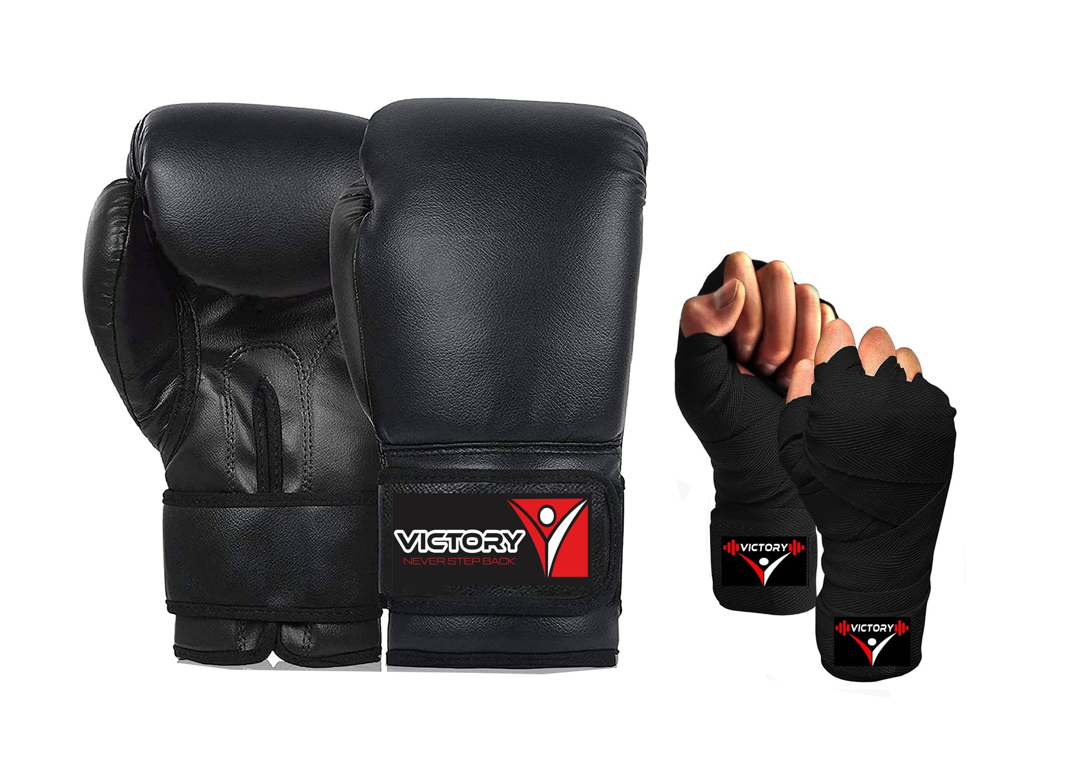 VICTORY Boxing Gloves for Men & Women with Moulded Foam Padding Gloves for Boxing, Training, Kickboxing, Muay Thai, MMA, Pu Synthetic Material Twin Punching Gloves (Boxing Glove with Hand Wrap, 14 oz)-image-44