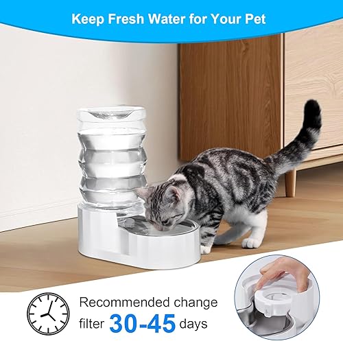 Miniatura 6 de Paquete de 8 filtros de repuesto para dispensador de agua de mascotas por gravedad de 3L3.6L4.6L6L8L, repuesto de filtro de agua para perros, filtro