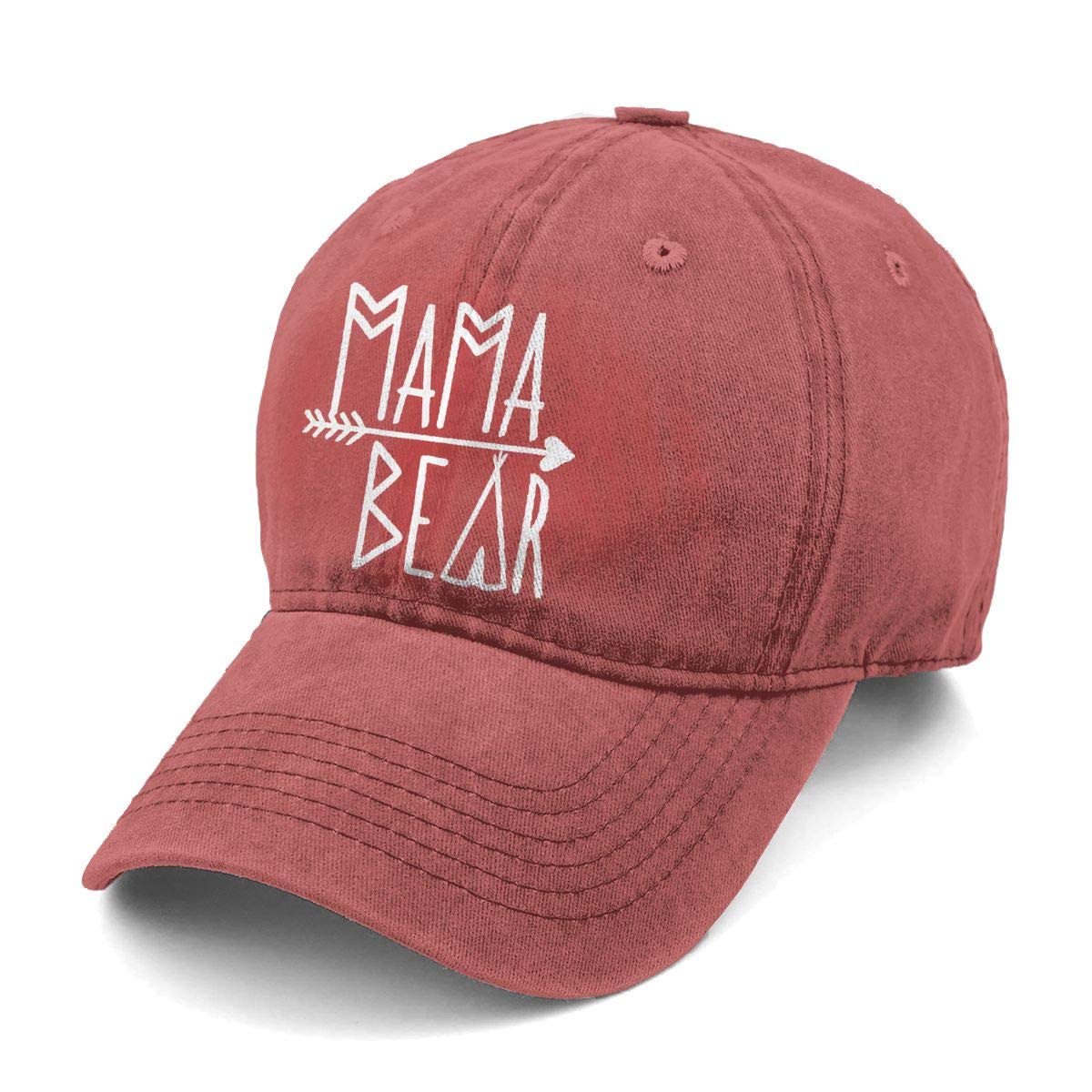 KKMKSHHG Unisex Mama Bear Denim Hat Adjustable Washed Dyed Cotton Dad Baseball Caps