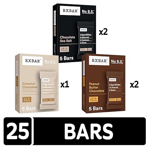 Vista 23 de RXBAR Barras de proteínas, 0.44 onzas de proteína, aperitivos sin gluten, sal marina de chocolate (6 cajas, 30 barras)