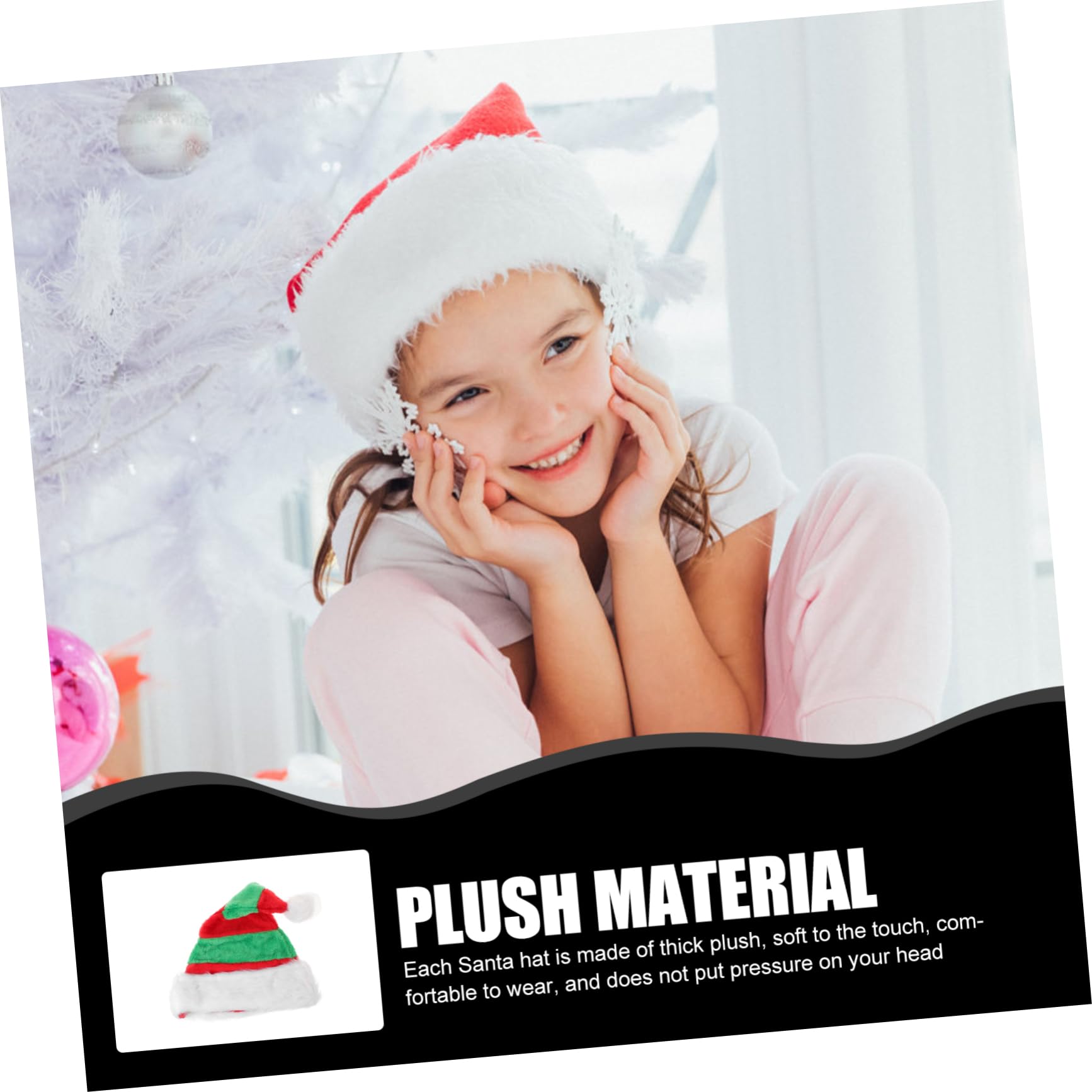 PRETYZOOM 4piezas Sombrero Navideño Unisex De Peluche Gorro De Santa Cómodo Celebraciones Accesorio De Navidad Para Hombres y Mujeres Cinco