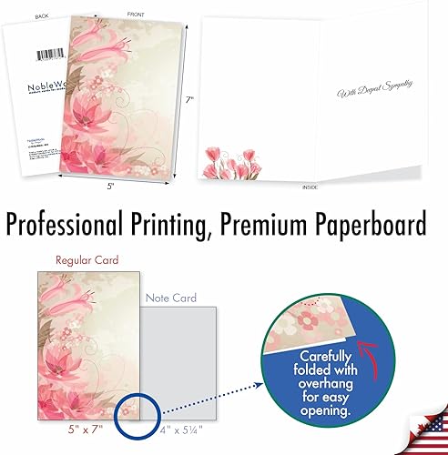 Miniatura 3 de NobleWorks - Tarjeta de felicitación de condolencias con sobre de 5 x 7 pulgadas (1 tarjeta) Summer Floral - Lirios C10326HSMG