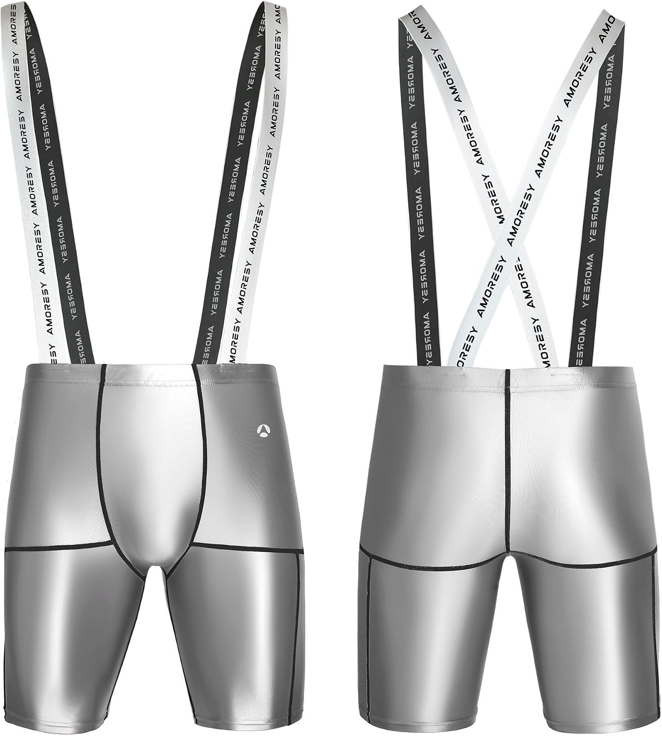AMORESY Aurelius Suspender Sports Shorts for Men Stretch Athletic Shorts Lightweight Breathable Activewear