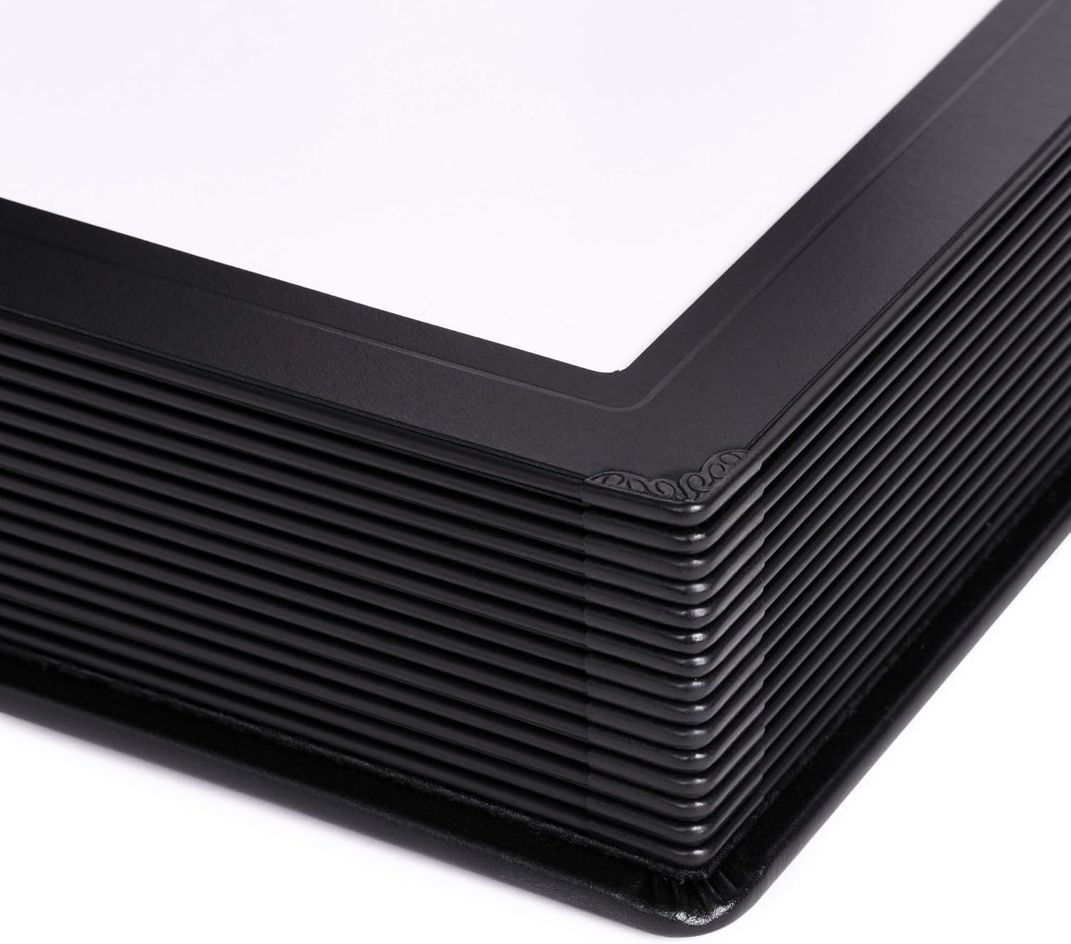 Professional Leatherette Bound Photo Album for Weddings and Special Occasions (5x7 (15 Page), Black/Black) - Image 3