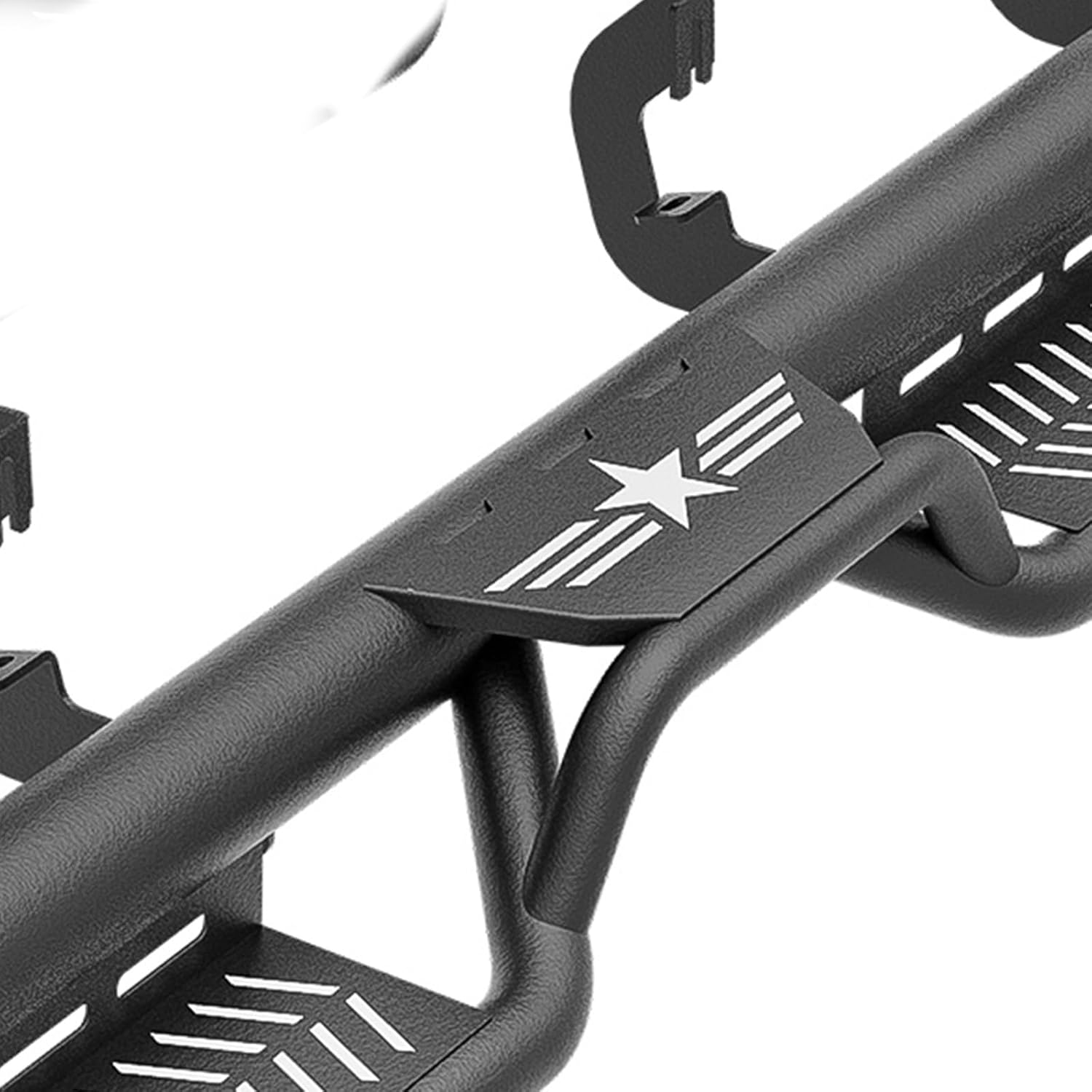 Three Raised Steps Crew Cab Running Boards Compatible for 2007-2018 Chevy Silverado & GMC Sierra 1500, 2007-2019 Chevrolet Silverado & GMC Sierra 2500 HD 3500 HD CrewCab Side Steps Nerf Bar