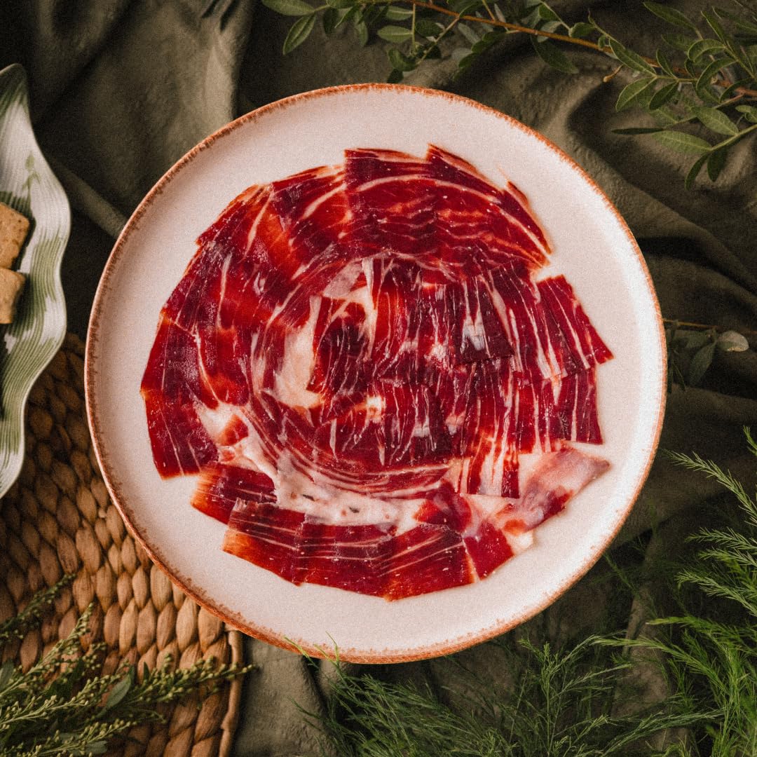 Maximiliano Jabugo - Jamón de Cebo de Campo 100% Ibérico | Estuche 80gr Loncheado a Mano a Cuchillo | Criado en Libertad | Curación Lenta +30 Meses | Certificado