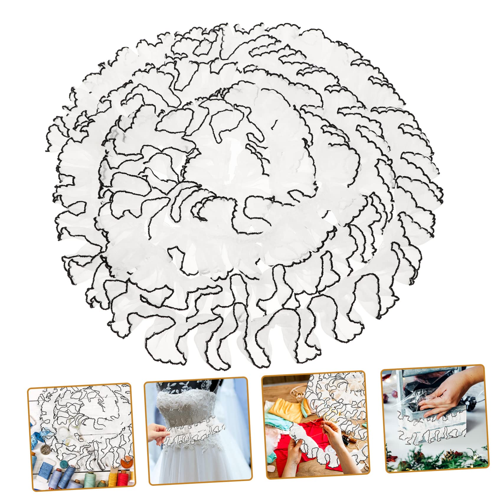 Gadpiparty 5 Piezas Encaje Retro de Ribete Decorativo para Manualidades y Ropa Metros Bordes Negros para Decoración de Fiestas y Diy