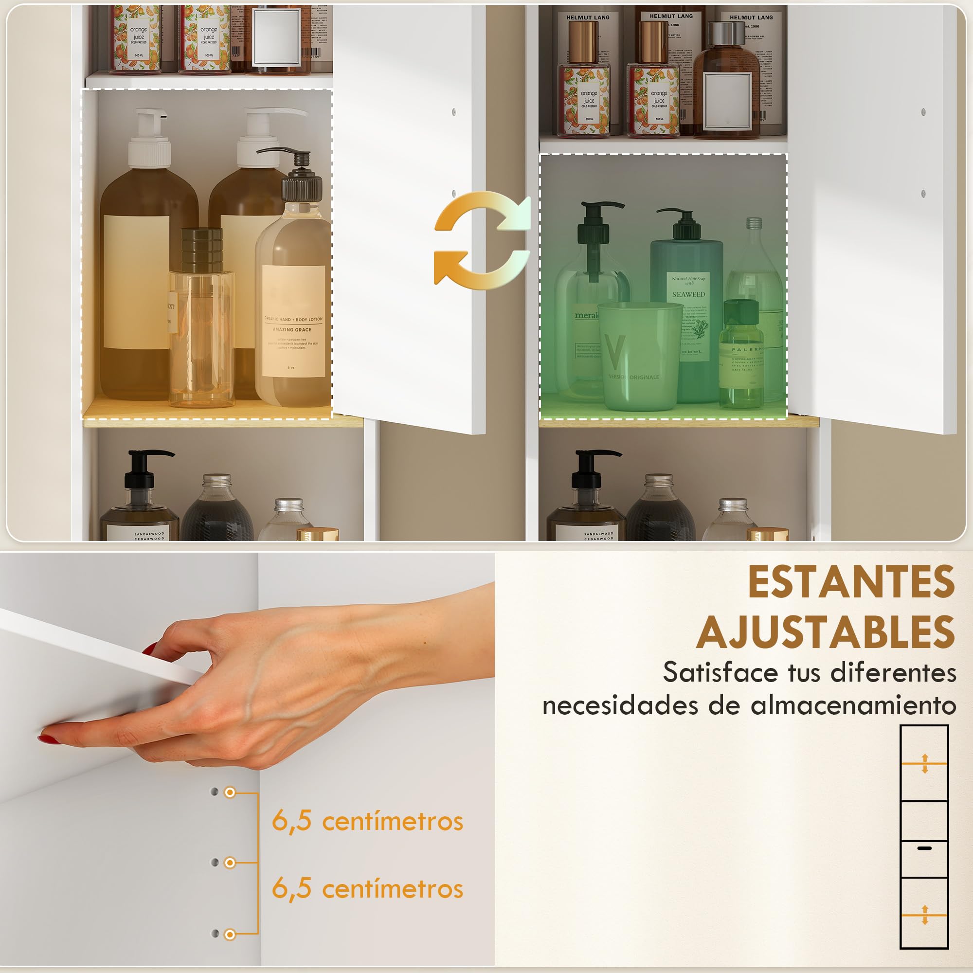 HOMCOM Armario de Baño Alto Estrecho con Patas 31,5x29,7x171,5 cm Blanco | Mueble Auxiliar de Baño, Estantes Ajustables, Puertas Acanaladas, Cajón, Estante Abierto, Patas de Madera, Espacios Pequeños