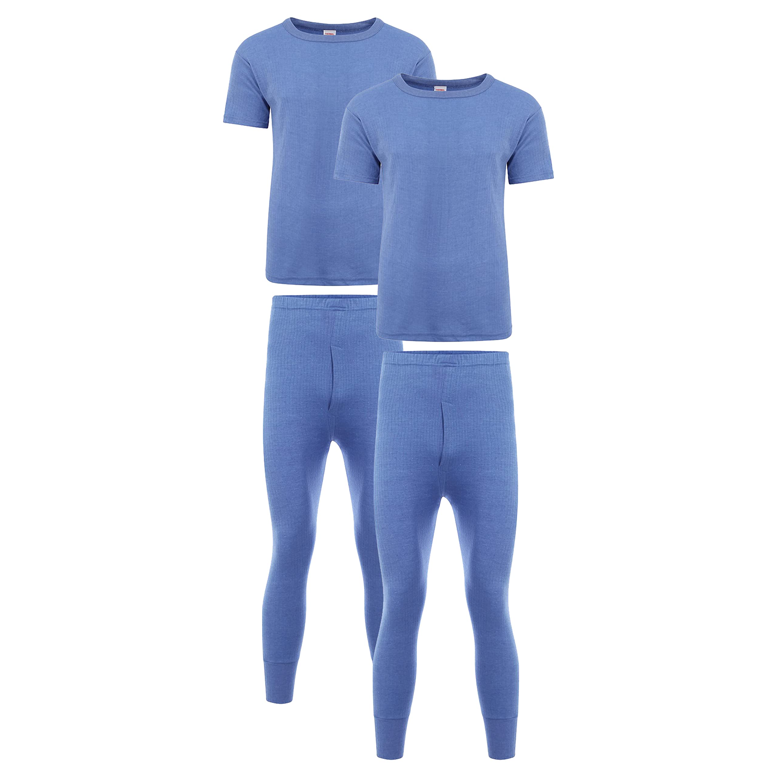 Heatwave® Pack Of 2 Men's Thermal Underwear Set, 2 x T-shirt & Pants Baselayer Set, S M L XL XXL Thermals